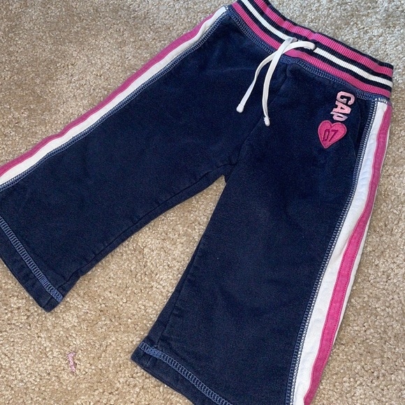 Gap 12-18 month Sweatpants navy blue pink and white - Picture 1 of 4